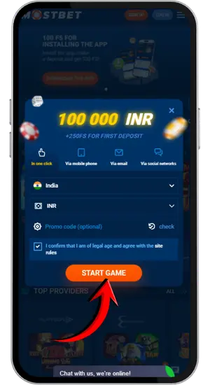 Aviator casino sign up page